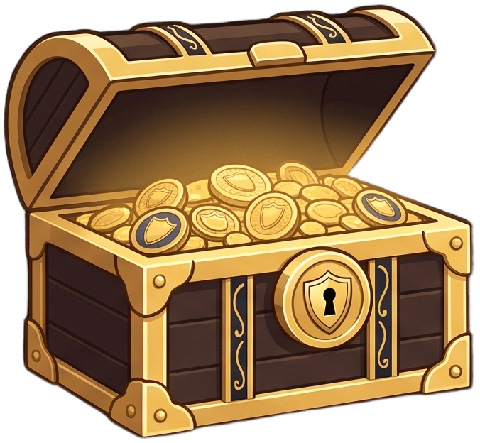 An open golden chest